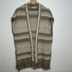 Denim & Co Sleeveless Open Cardigan With Fringe